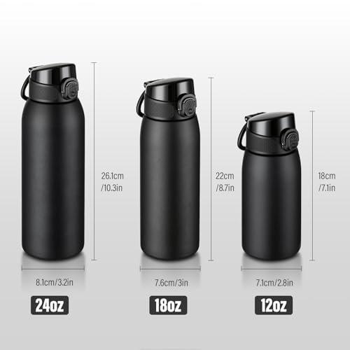 Insulated Water Bottle 18 oz with Dustproof Lid