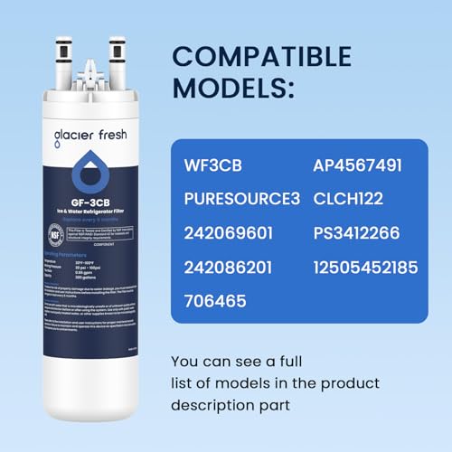 WF3CB Refrigerator Water Filter Replacement Pack of 2 (2 Count)