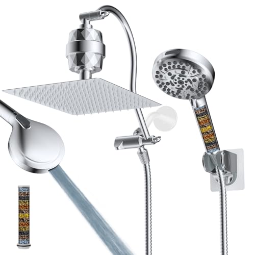All Metal Dual Filtered Rainfall High Pressure 12'' Shower Head