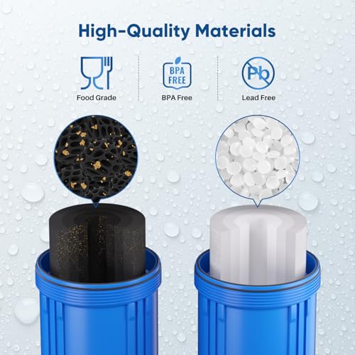 5 Micron 4.5" x 10" Whole House Water Filter Combo Kit with Sediment