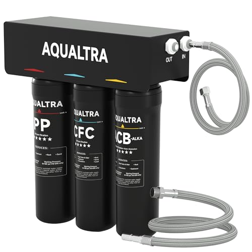 USF-3B-10 Slightly Alkaline Under Sink Filter System, 8K-32K Gal, Reduce PFOA, PFOS, Chlorine, Lead, Mercury, Chloramine, Fluoride, Microplastics Particles, Bad Taste & Odor