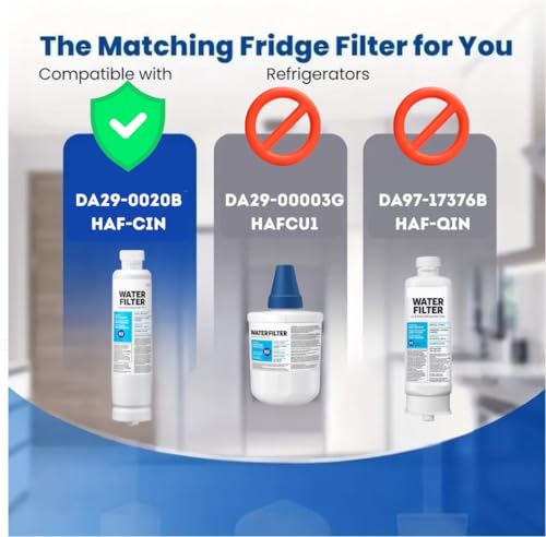 HAF-CIN/EXP DA29 Water Filter Replacement – Compatible with DA29-00020B – Carbon Block 99% Contaminant Reduction – Fresh Water & Ice – 24 Month Life 4 PACK (4 Count)
