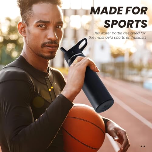 40 Pack 22 oz Sports Water Bottle With Straw (40 Count)