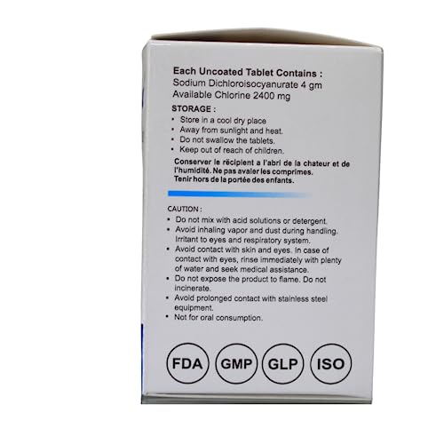 4 gm Overhead & Underground Water Tank Purification Tablets Jar of 20 Tablets for Purifying Water Tanks 1 Tablet for 264 Gallons Water (20 Count)