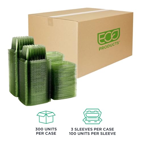 Compostable 16oz Rectangular Deli Containers With Lids (300 Count)