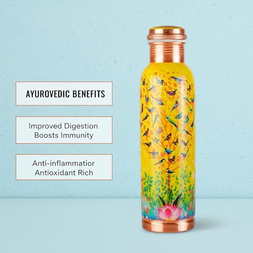 Pure Printed Copper Water Bottle 32 oz
