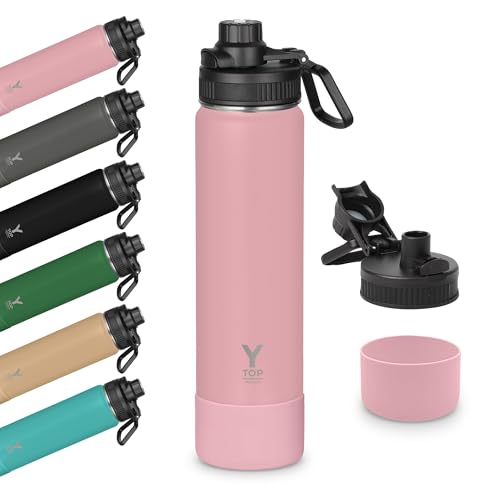 Y TOP 24 oz Insulated Water Bottle Leak Proof Spout Lid Fits in Car Cup Holder