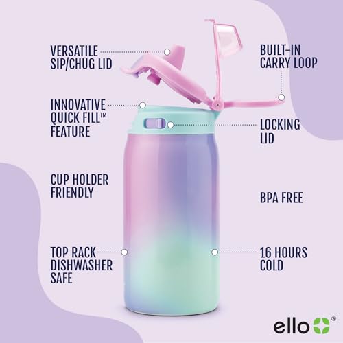 Kids Pop & Fill 12oz Toddler Water Bottle with Quick Fill Lid