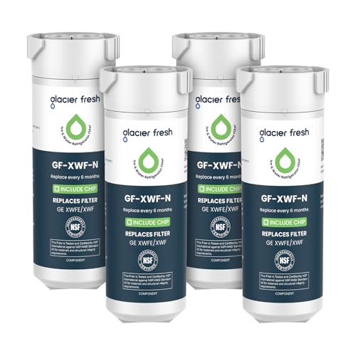 XWFE (Built-in CHIP) Refrigerator Water Filter Pack of 4 (4 Count)