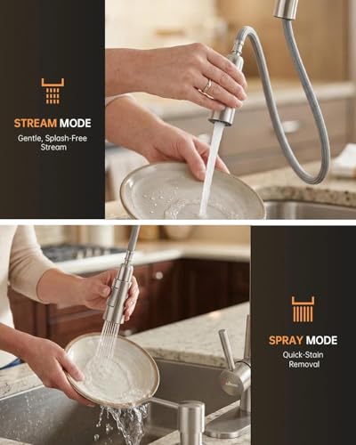 Kitchen Faucet Touchless with Soap Dispenser and Pull Down Sprayer