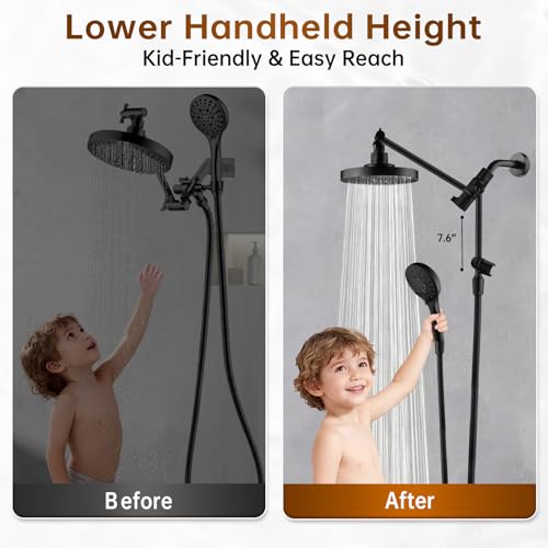 High Pressure Dual Shower Head Combo with Handheld and Rain Shower