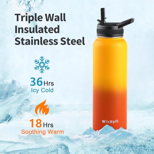 40 oz Insulated Water Bottle with Straw