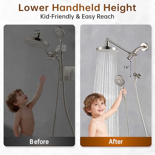 Rain Shower Head with Handheld Spray Built