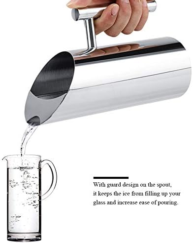 Stainless Steel Water Pitcher with Ice Guard Cold Drinking Pitcher Home Hotel Serving Tool (1L)