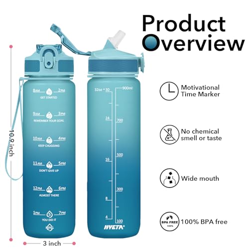 Plastic Water Bottle With Straw & Time Marker