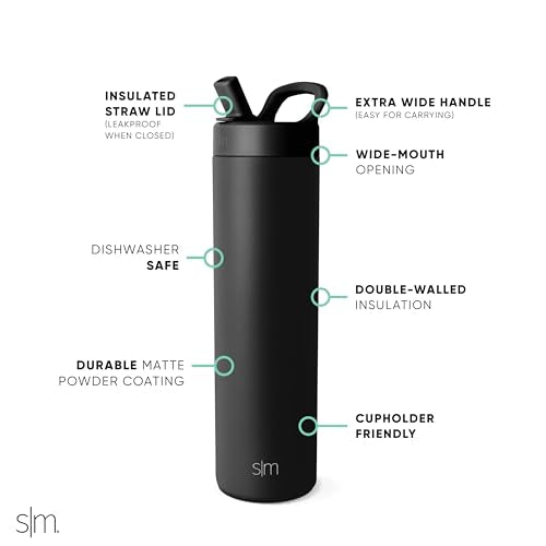 Insulated Water Bottle with Manual Straw