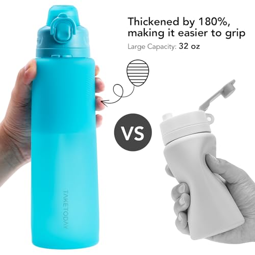Collapsible Water Bottles with Straw for Travel