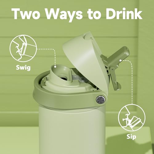 24 oz Insulated Water Bottle with Straw