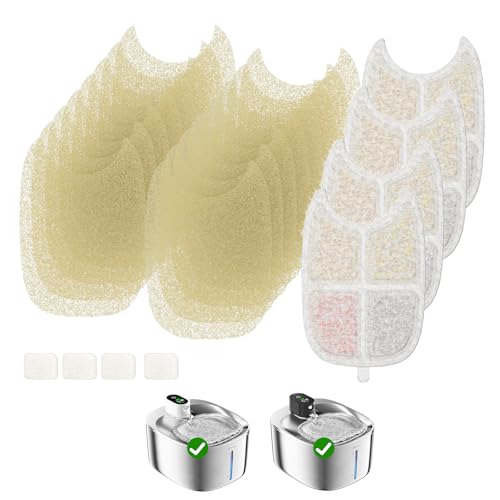 4 Pack Cat Water Fountain Filter & 16 Pack Pre