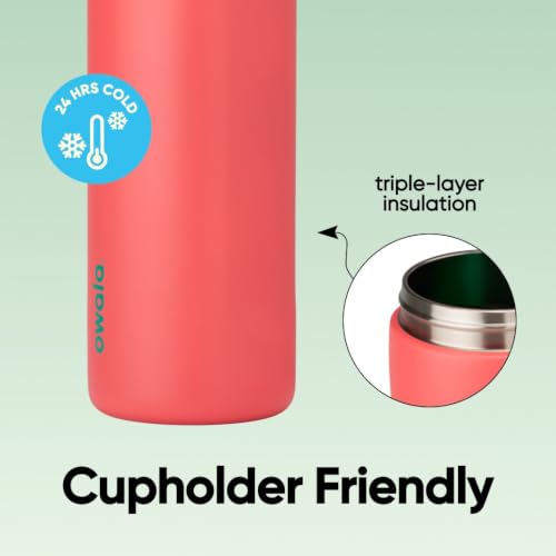 FreeSip Stainless Steel Water Bottle 24 oz Strawberry Fields