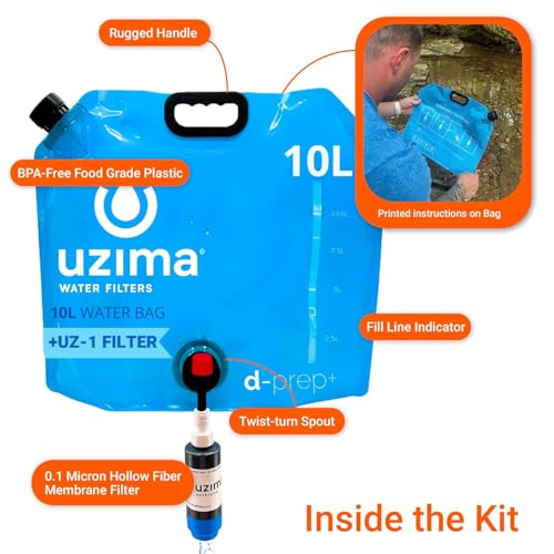 D Prep Plus 10L Gravity Water Bag & Bladder with UZ