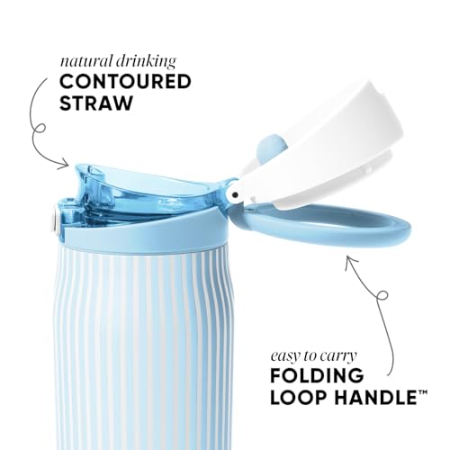 Water Bottle with Straw & Handle
