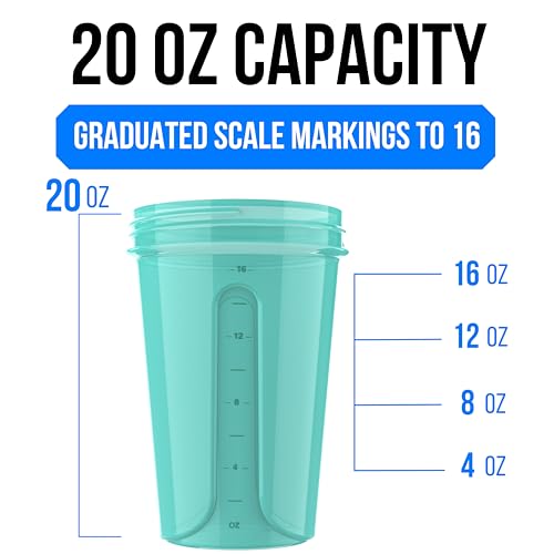 2 Pack 20oz Protein Shaker Bottle for Protein Mixes (2 Count)