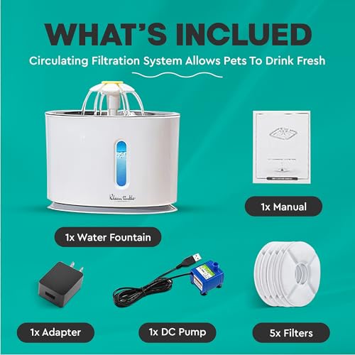LED Automatic Pet Drinking Fountain Dispenser Bowl 2.4L