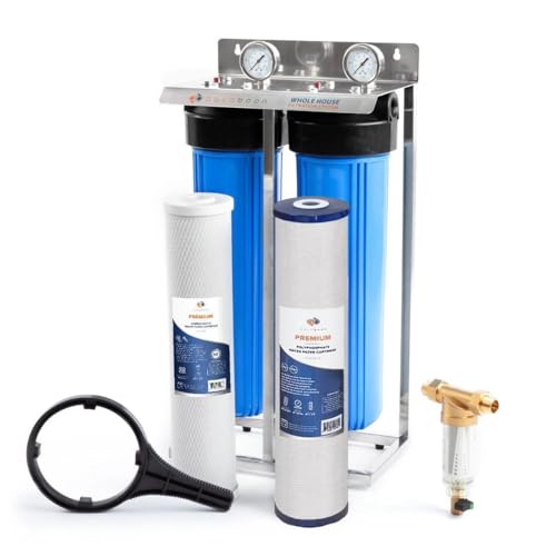 2 Stage Whole House Water Filter System with Prefilter & Big CTO (2 Count)