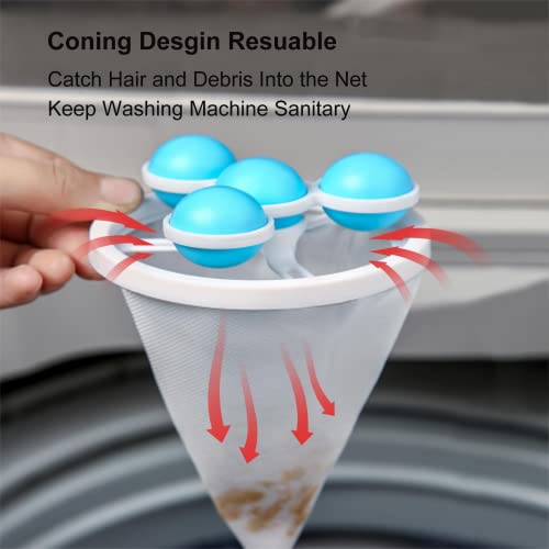 Hair Filter Bag Lint Catcher for Washing Machine Pet Hair Catcher 4 Pack (4 Count)