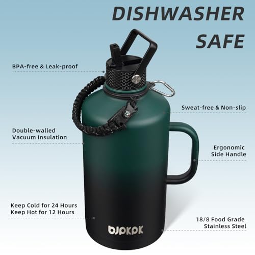 128oz Insulated Water Bottle with Straw Lid