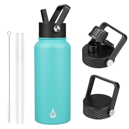 32oz Insulated Water Bottle with Straw Lid