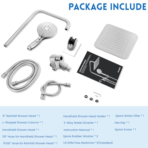 8" Dual Shower Head Combo
