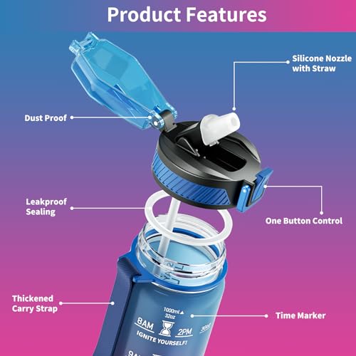 Water Bottle with Straw