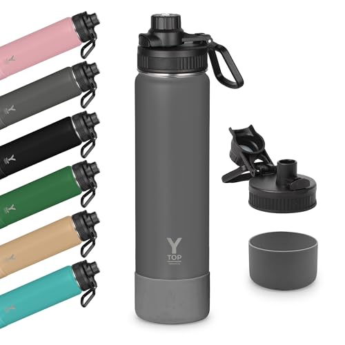 Y TOP 24 oz Insulated Water Bottle Leak Proof Spout Lid Fits in Car Cup Holder