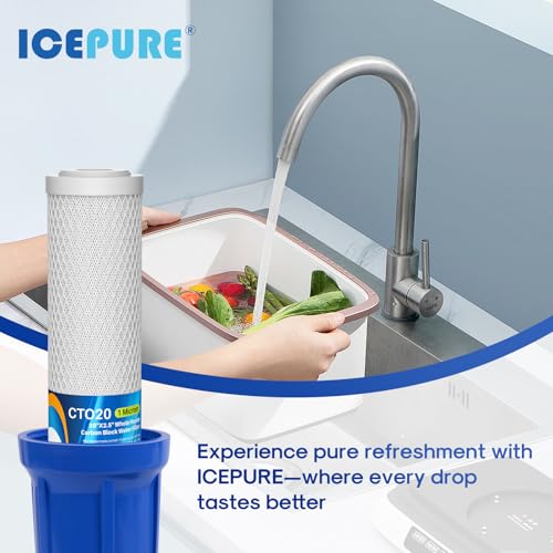 1 Micron 20" x 2.5" Whole House CTO Carbon Sediment Water Filter Cartridge Compatible with C1