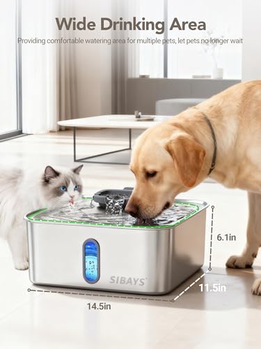 4Gal 15L Dog Water Fountain for Large Dogs