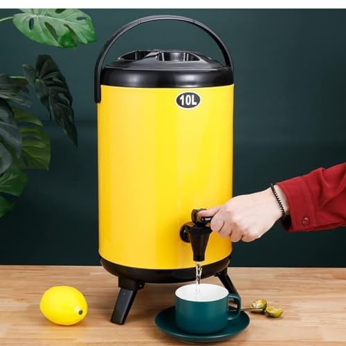 Urn Boiler Hot and Cold Water Dispenser Stainless Steel Tea Hot Water Bottle with Faucet Portable Handle Large Capacity Sealing