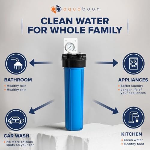 Whole House Water Filter System for Well Water with 5 Micron 20x4.5 Purification Reducing Sediment Cartrige