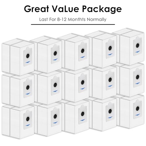 15 Pack) T30S Replacement Dust Bags for ECOVACS DEEBOT T30S/ T30S Pro/ T30S AI/ T30S Care/ X5 Omni/ X5 Pro Omni/ X2/ X2 Omni/ DEX86 Vacuum Bag, Activated Carbon Disposal Bags (NOT FOR T30S COMBO) (15 Count)