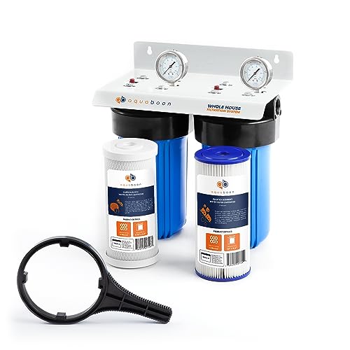 2 Stage Whole House Water Filter System with 10x4.5 Water Filter Cartridges