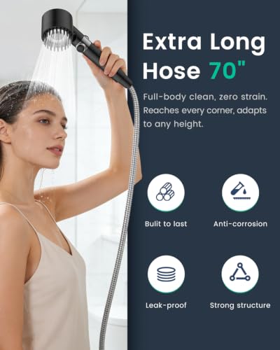 Filtered Shower Head with Handheld 4PCS Filters ShowerHead