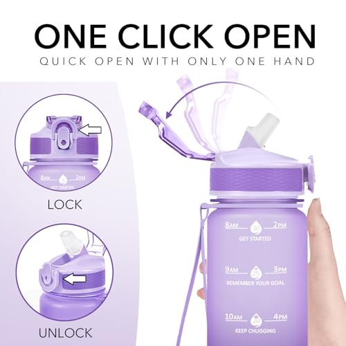 Plastic Water Bottle With Straw & Time Marker
