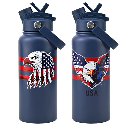 American Flag Insulated Water Bottle 32 oz