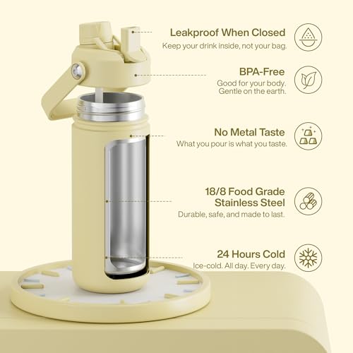 Insulated Water Bottle with Straw Stainless Steel Water Bottle