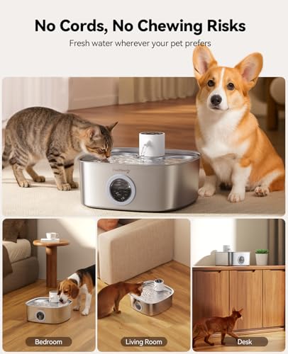Cordless Wider Tray Dog Water Fountain