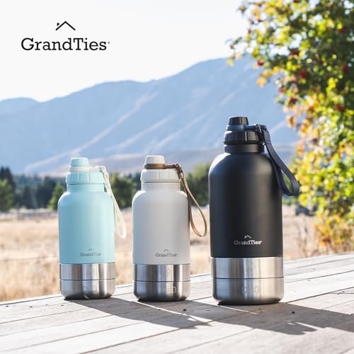 Insulated Portable Water Bottle with 2 Detachable Dog Bowl Dispenser