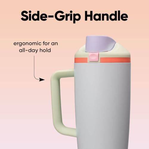 FreeSip Tumbler Stainless Steel Water Bottle 40 oz Beach House