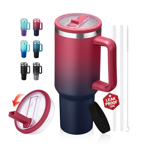 40 oz Insulated Tumbler with Flip Straw Lid