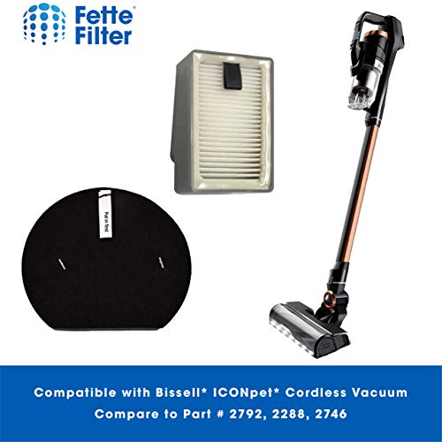 Filter Set Compatible with Bissell ICON Pet Cordless Stick Vacuums Compare to Part # 1621427 &1621616 & 1621064 & 2792 (4 Count)